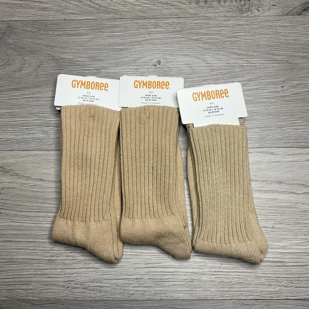 Gymboree Basic Tan Uniform Size 5-7 Socks NWT